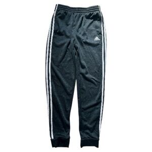 Youth adidas track pants grey with white stripes size YL 14/16